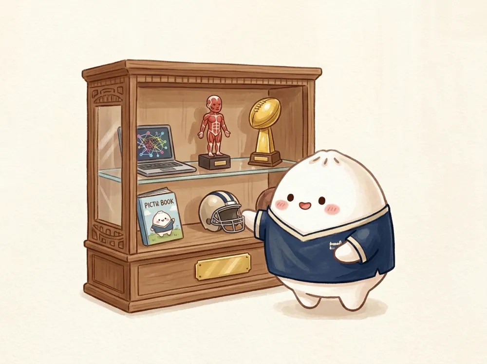 团子把作品摆上书架